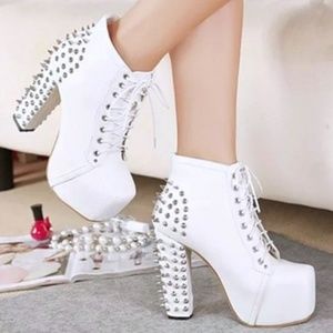 Jeffery Campbell White Spike Lita Boot NWT